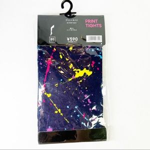 C80’s Print Paint Splatter Navy Tights